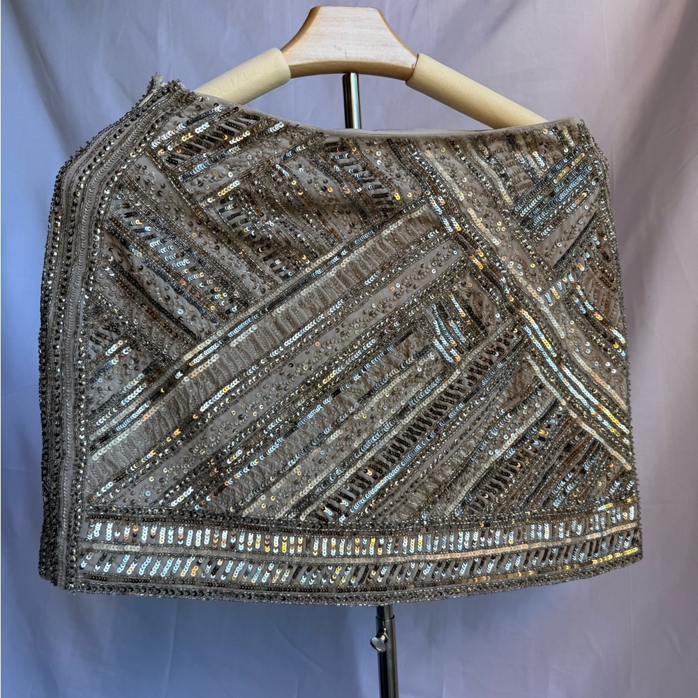 Club Monaco Metallic Beaded Sequin Design Embellished Skirt size 0